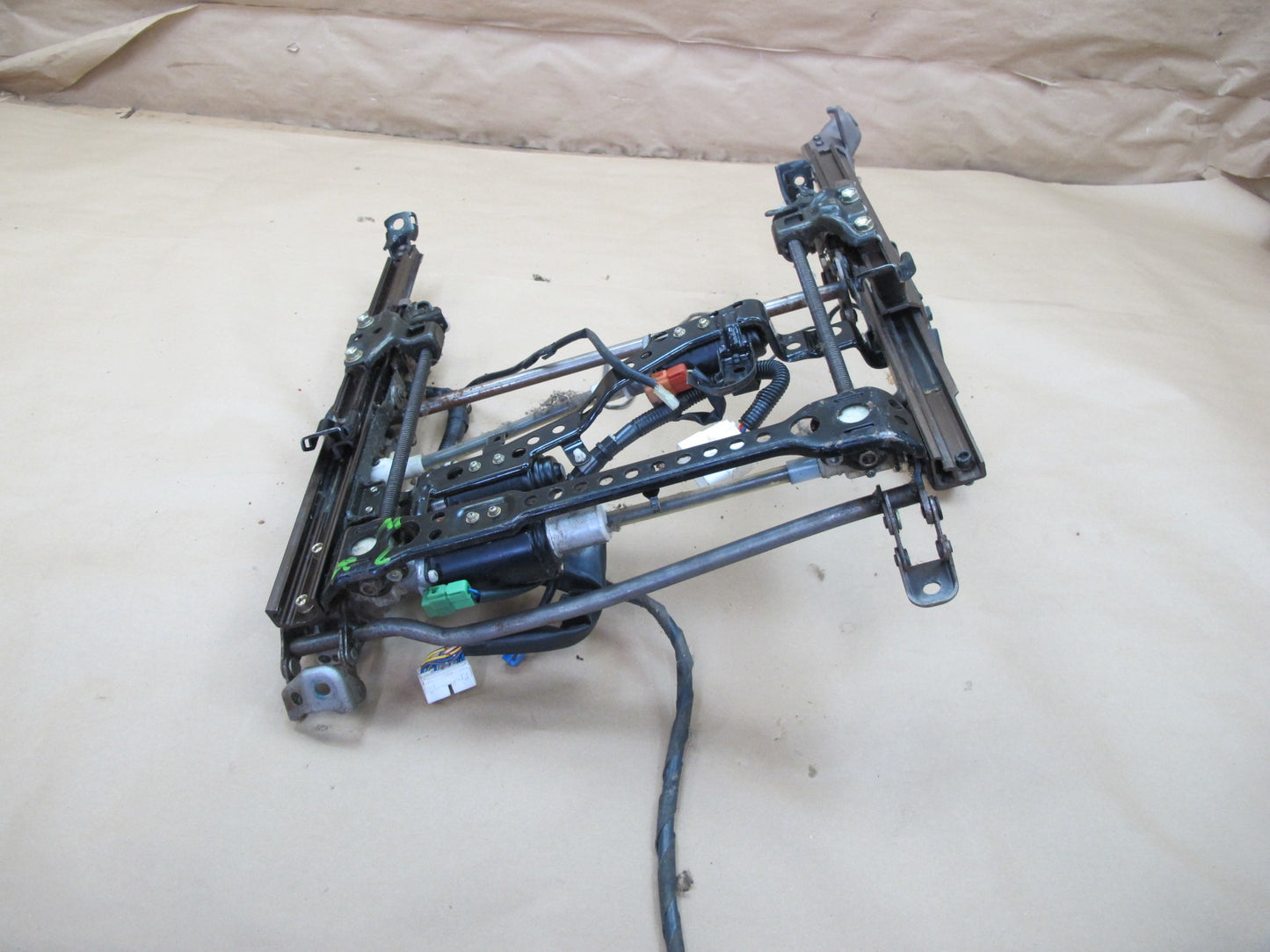 90-92 Lexus LS400 Front Left Seat Lower Frame Track Rail w Motor & Wire OEM