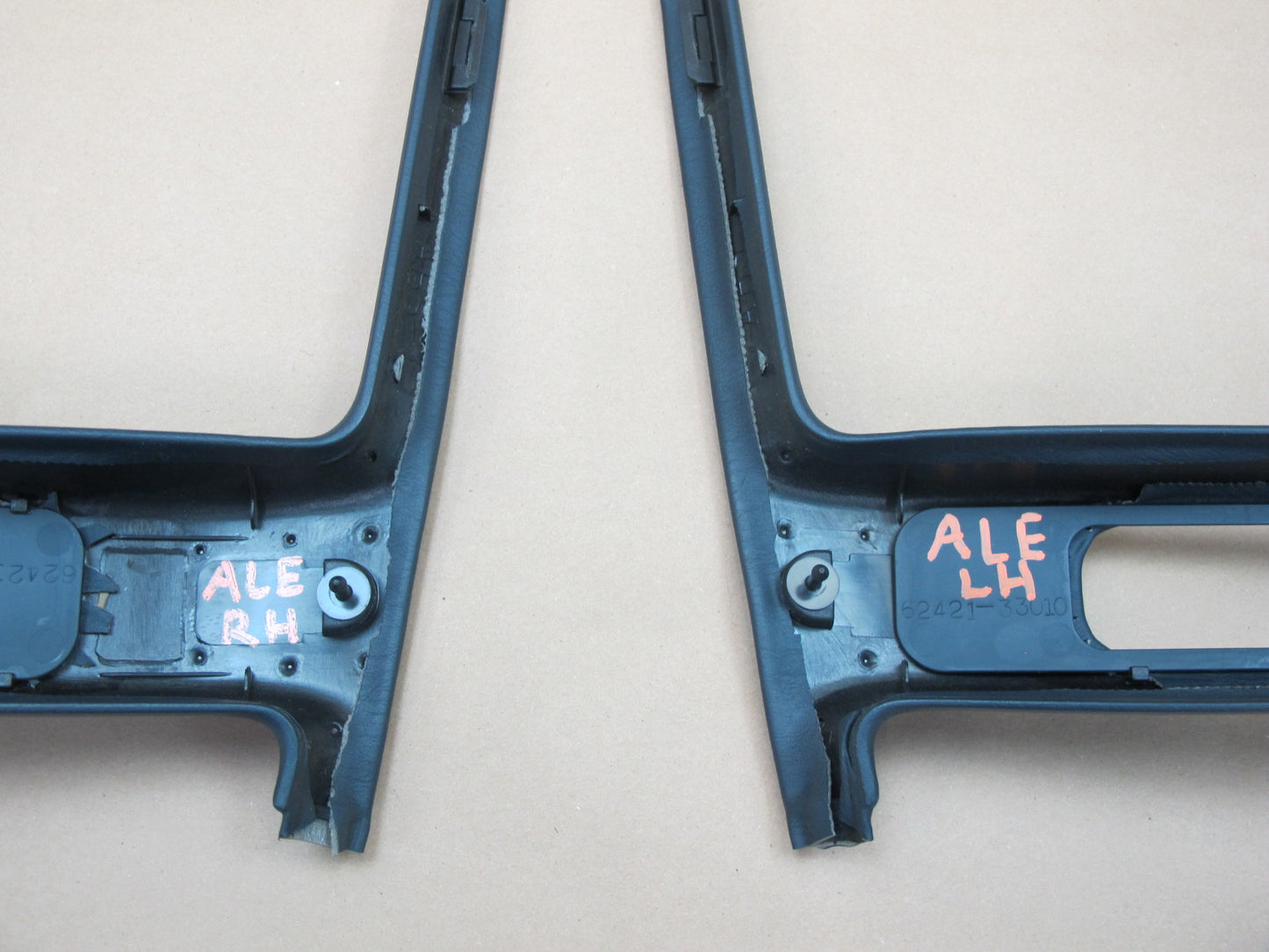 1992-1996 Lexus ES300 Left & Right Upper B Pillar Trim Cover Dark Blue OEM