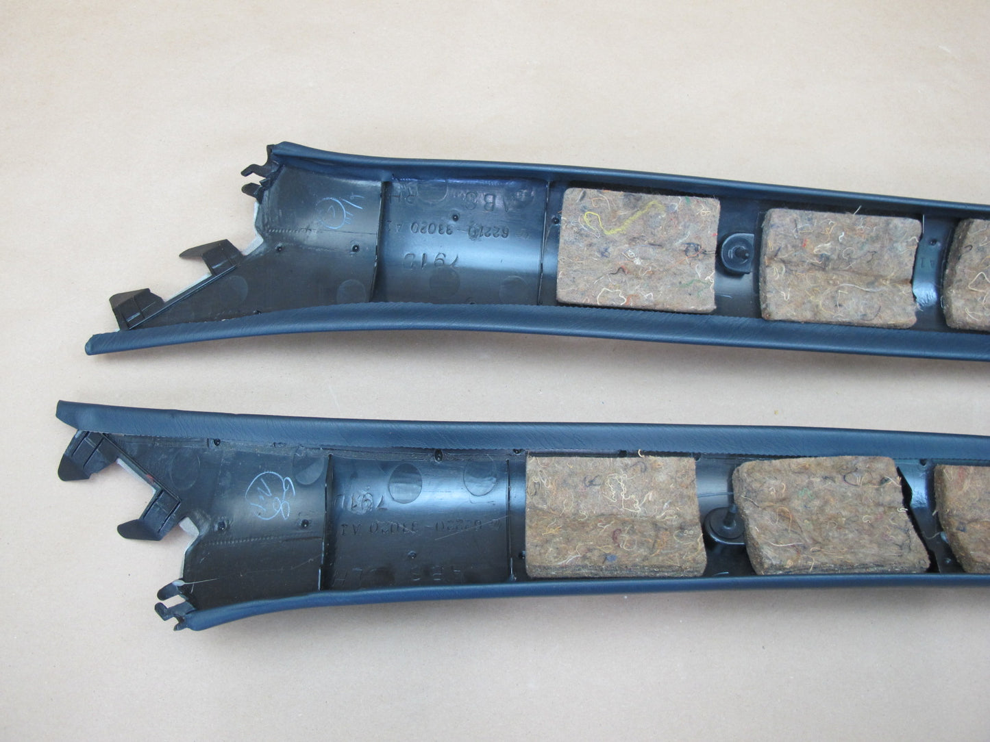 92-96 Lexus ES300 VCV10 Set of 2 Front Left & Right A Pillar Trim Cover Blue OEM