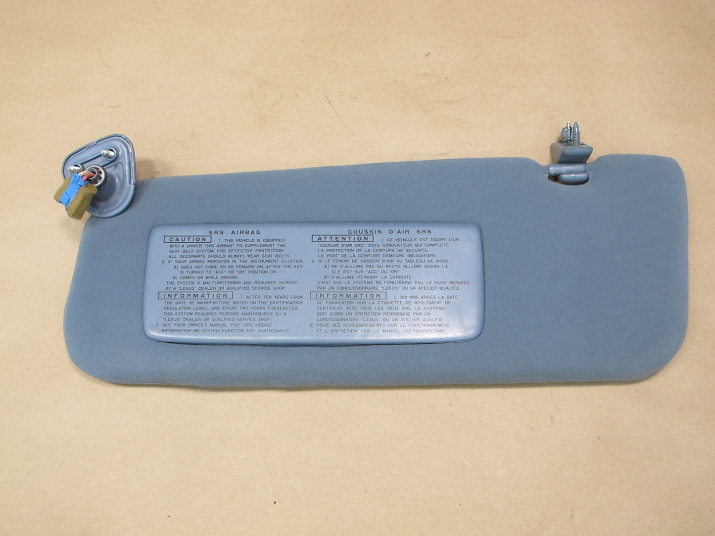 1992-1993 Lexus ES300 Left & Right & Middle Sun Visors Dark Blue OEM