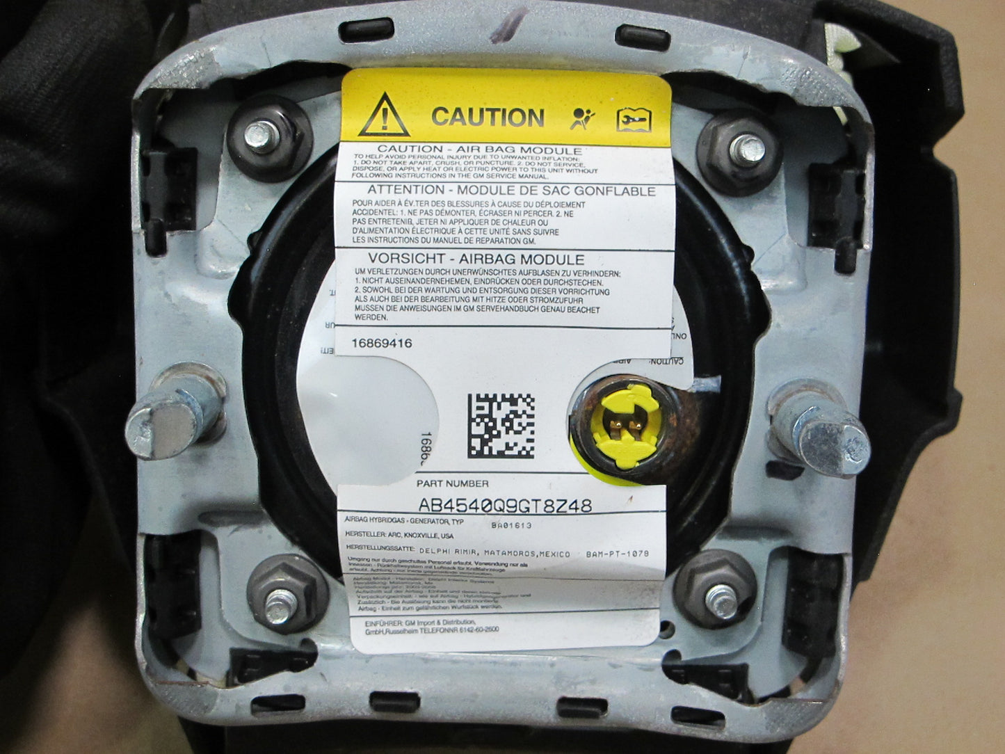 03-07 HUMMER H2 FRONT LEFT DRIVER SIDE STEERING WHEEL SRS AIRBAG OEM