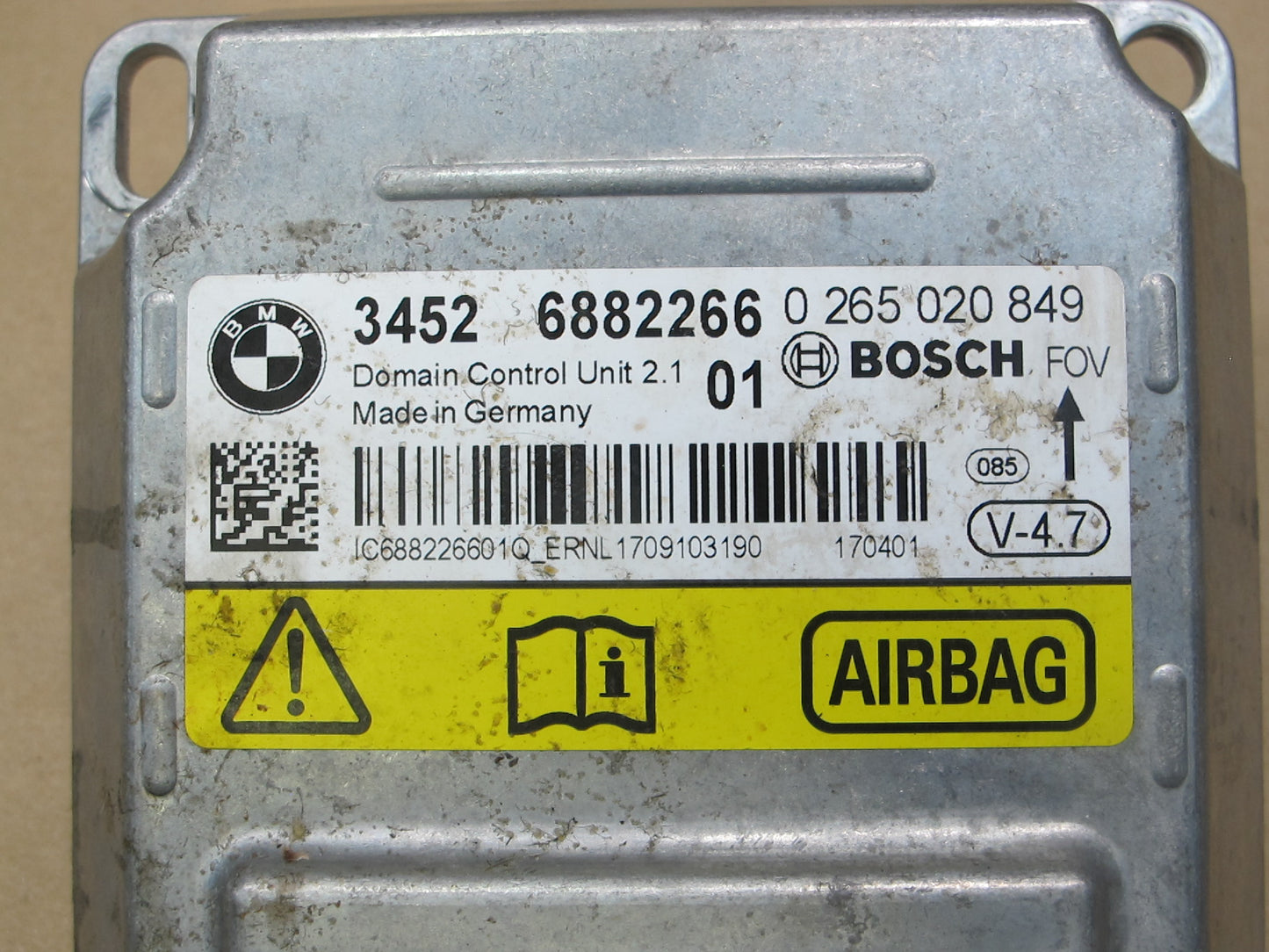14-18 BMW F15 X5 SRS AIRBAG CONTROL MODULE UNIT 6882266 OEM