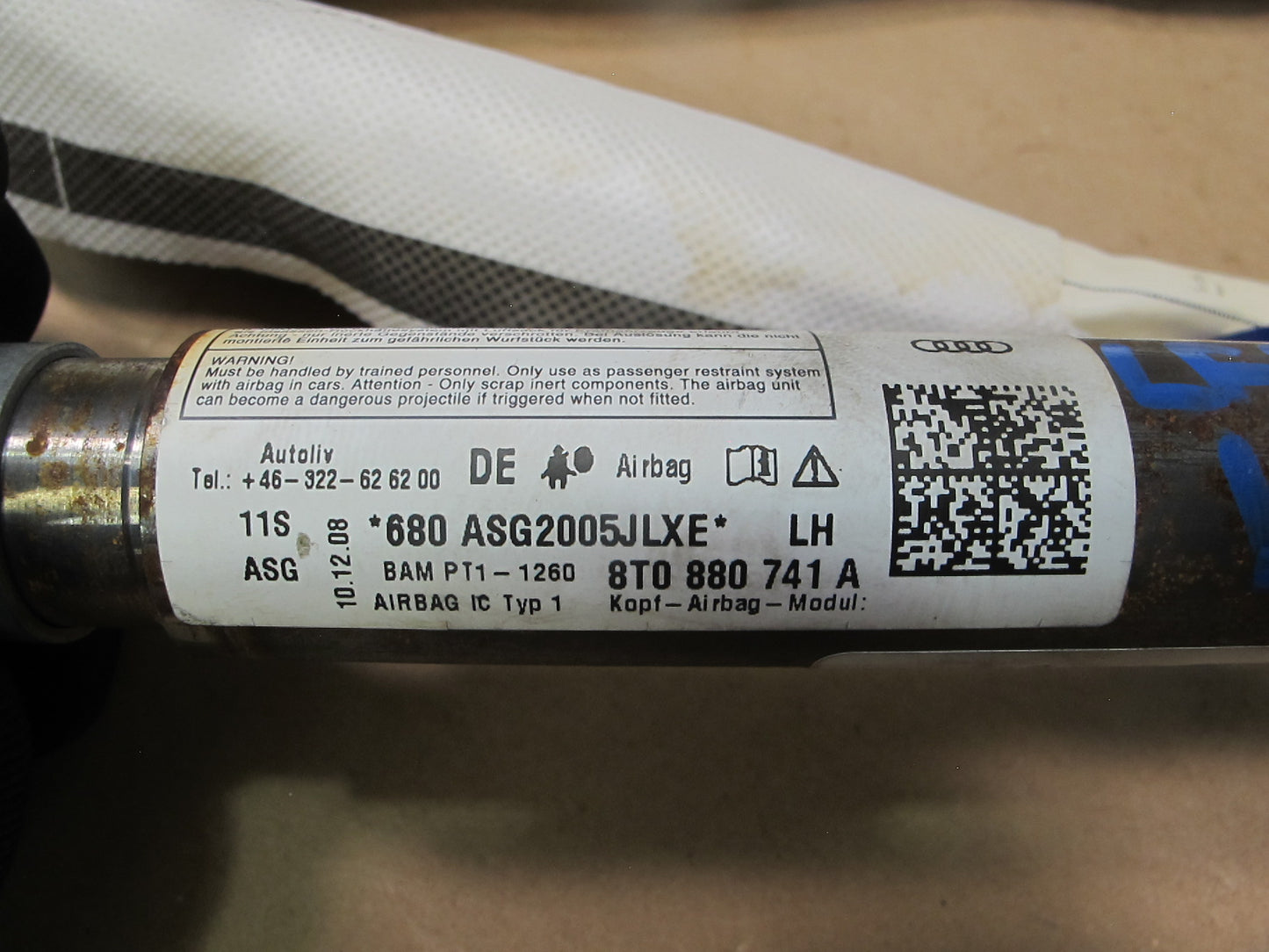 08-17 AUDI A5 S5 LEFT DRIVER SIDE ROOF SRS AIRBAG 8T0880741A OEM