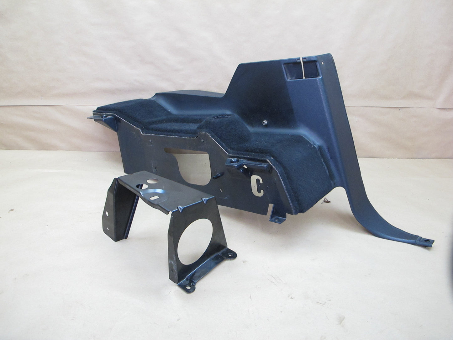 89-91 Mazda RX7 Convertible Rear Left Quarter Lower Trim Panel w Bracket OEM