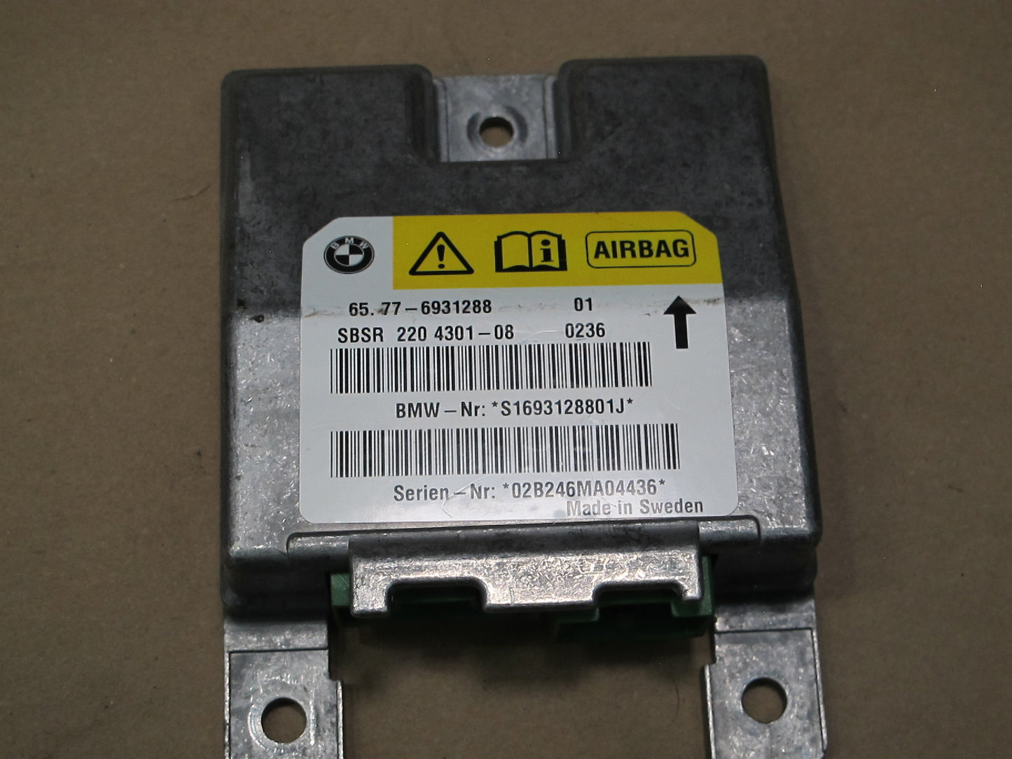 03-08 BMW E85 Z4 LEFT & RIGHT SIDE B PILLAR SRS AIRBAG SENSOR SET OEM