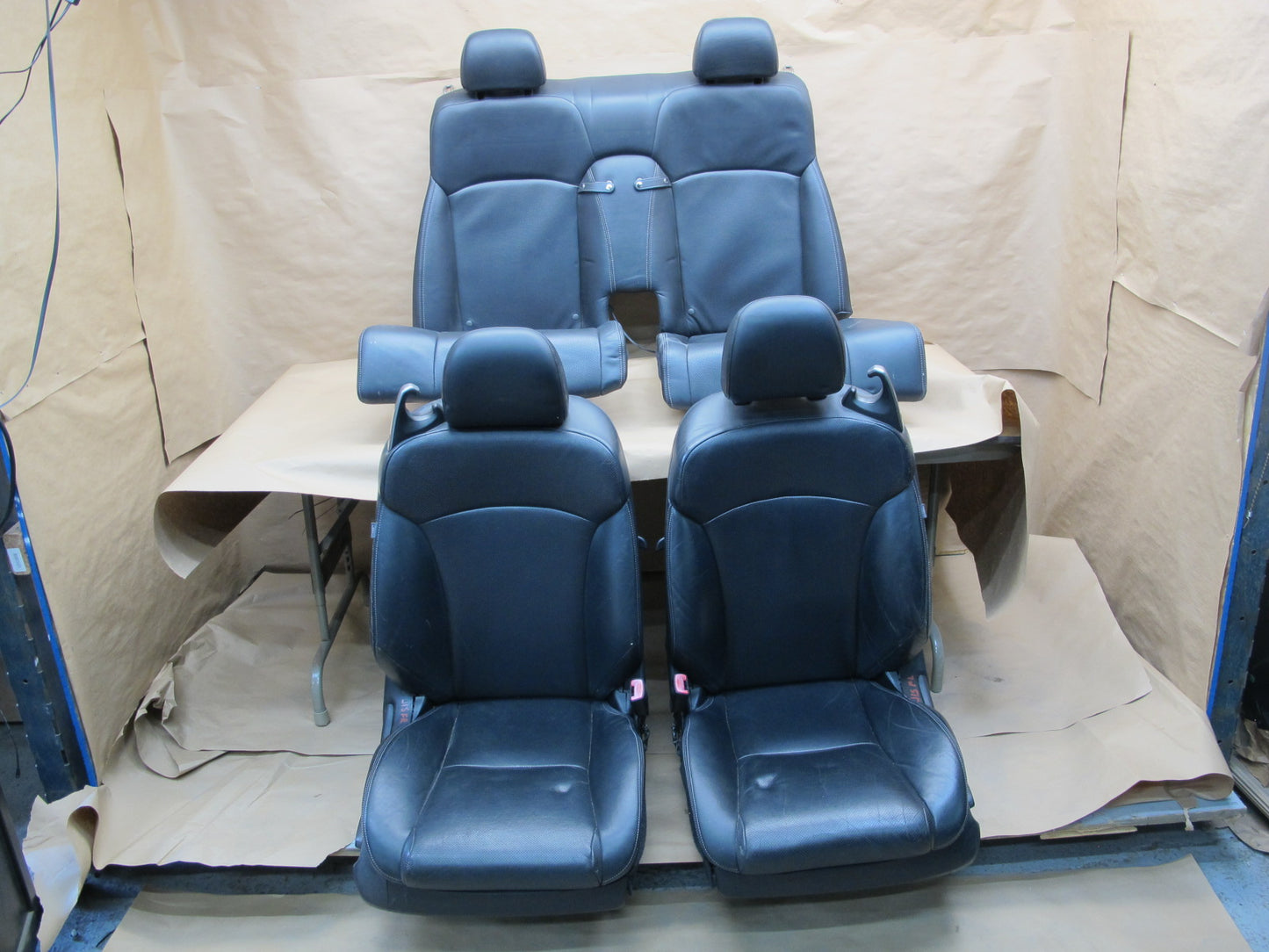 10-11 Lexus IS250 IS350 Convertible Front Rear Leather Vent Seat Black Set OEM