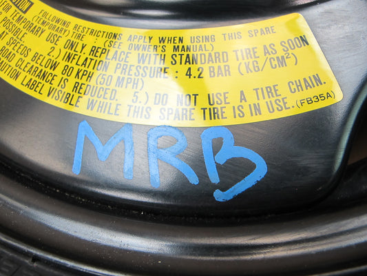 86-91 Mazda RX7 Spare 15" R15 Tire Wheel 15x4T 135/70 OEM