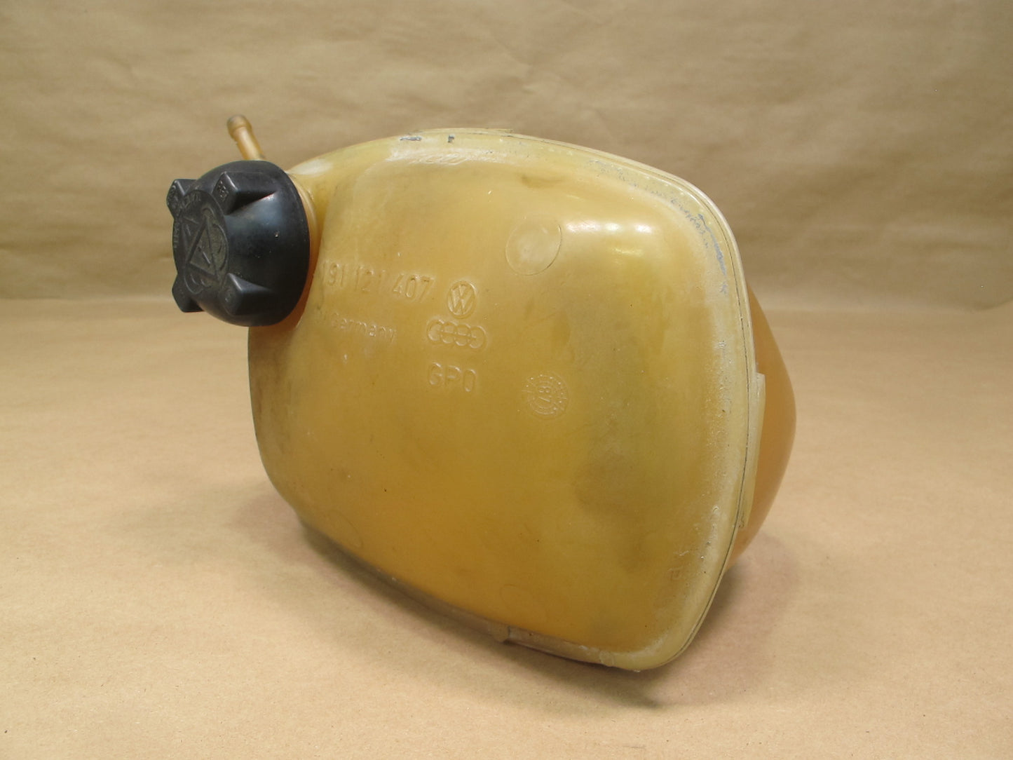 85-89 Volkswagen VW Cabriolet Engine Coolant Reservoir w Cap 191121407 OEM