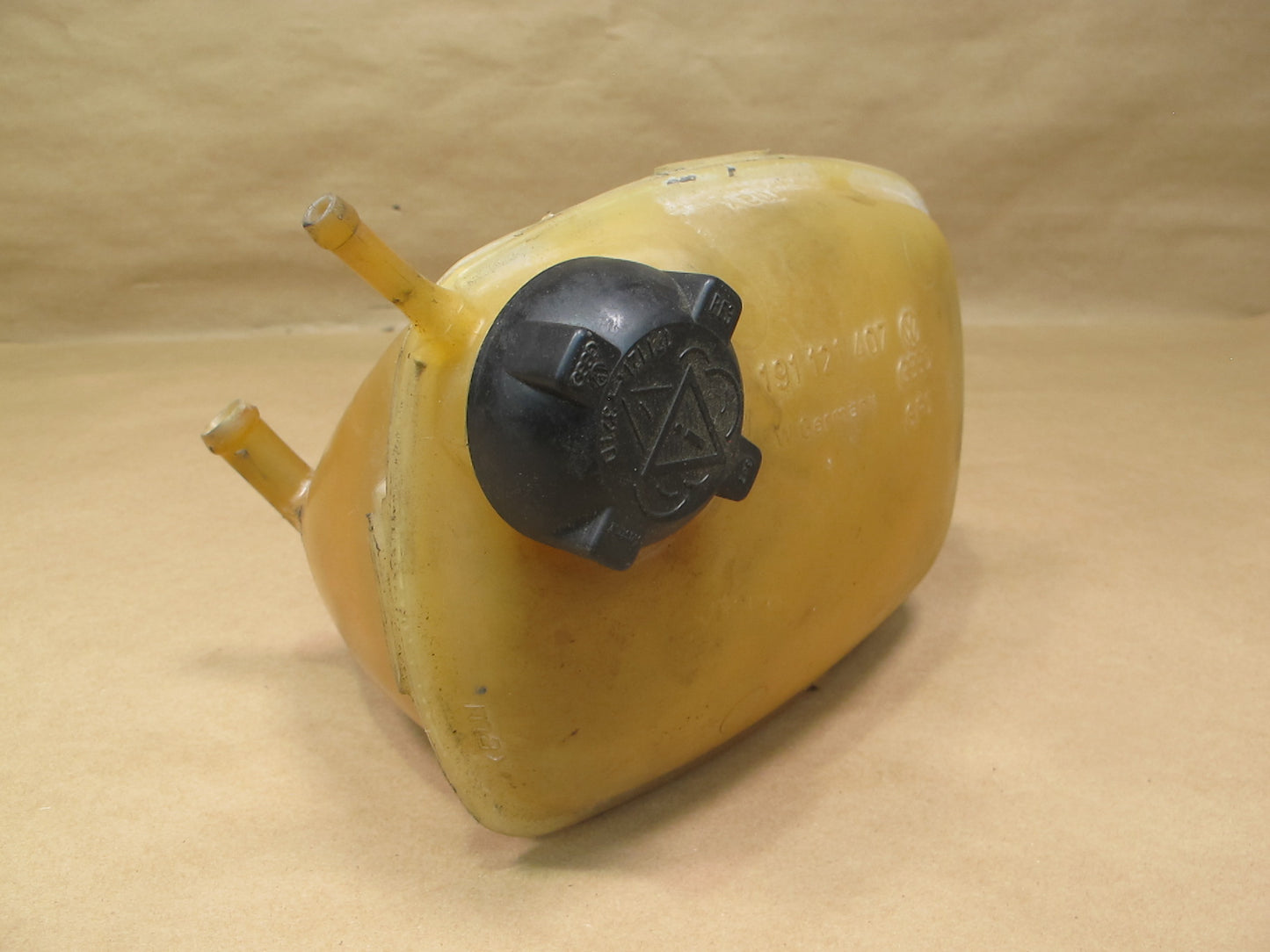 85-89 Volkswagen VW Cabriolet Engine Coolant Reservoir w Cap 191121407 OEM