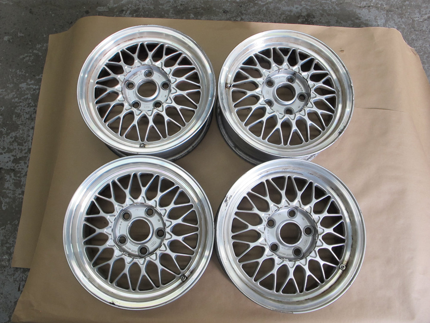 89-91 Mazda FC3S RX7 Set of 4 BBS R15 15" Alloy Wheel Rim 15x6.5 ET40 OEM