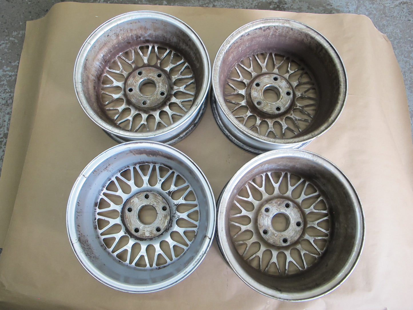 89-91 Mazda FC3S RX7 Set of 4 BBS R15 15" Alloy Wheel Rim 15x6.5 ET40 OEM