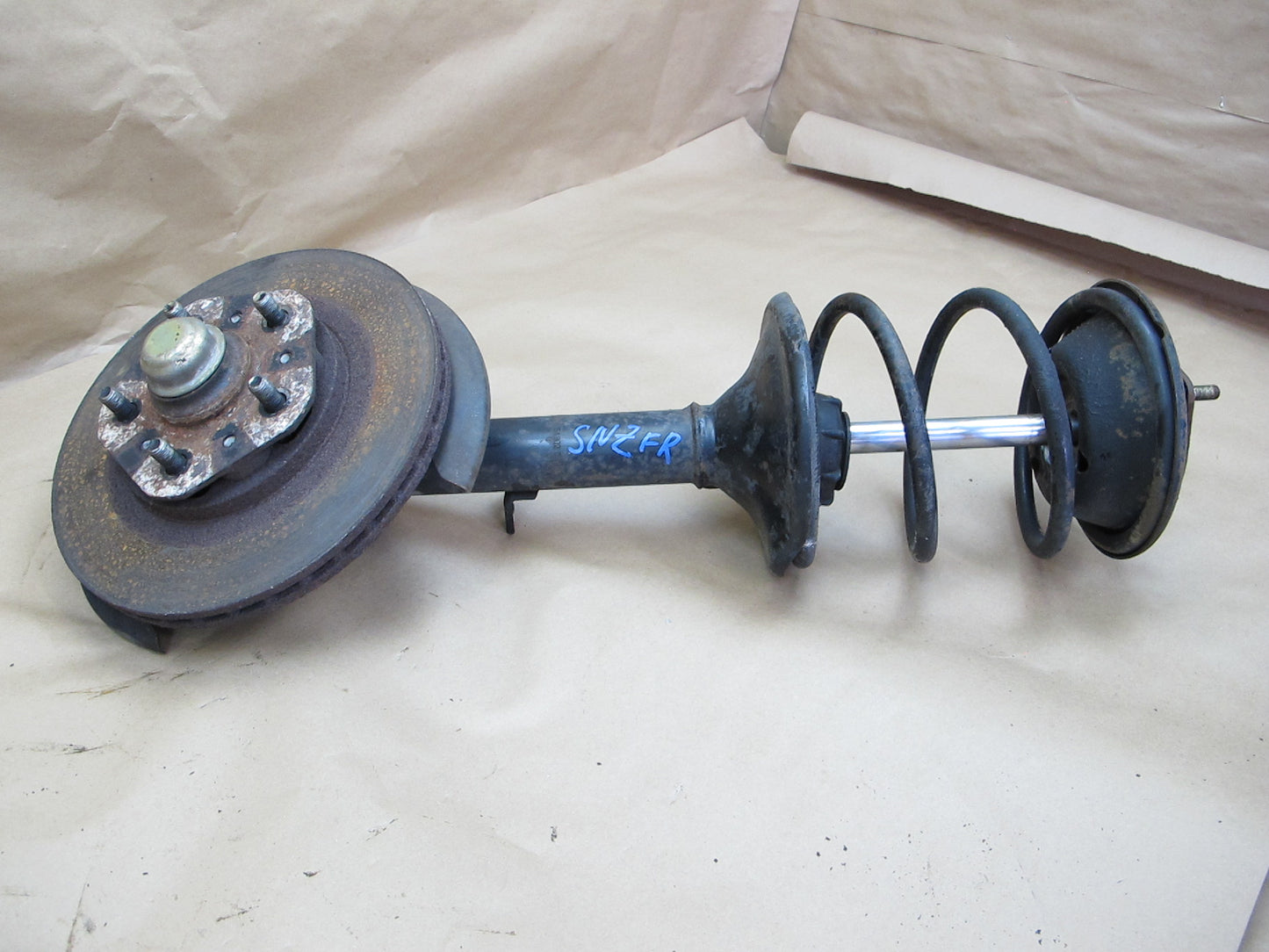 84-86 Nissan Z31 300ZX Front Right Spindle Knuckle Wheel Hub Strut Rotor OEM