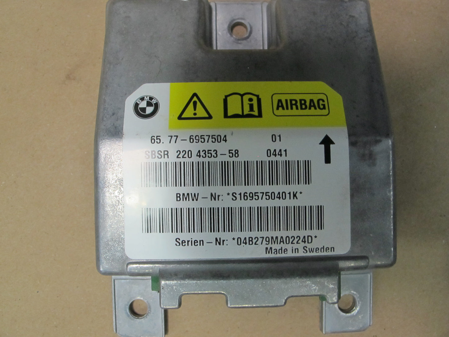 03-08 BMW E85 Z4 RIGHT PASSENGER SIDE B PILLAR SRS AIRBAG SENSOR 6957504 OEM