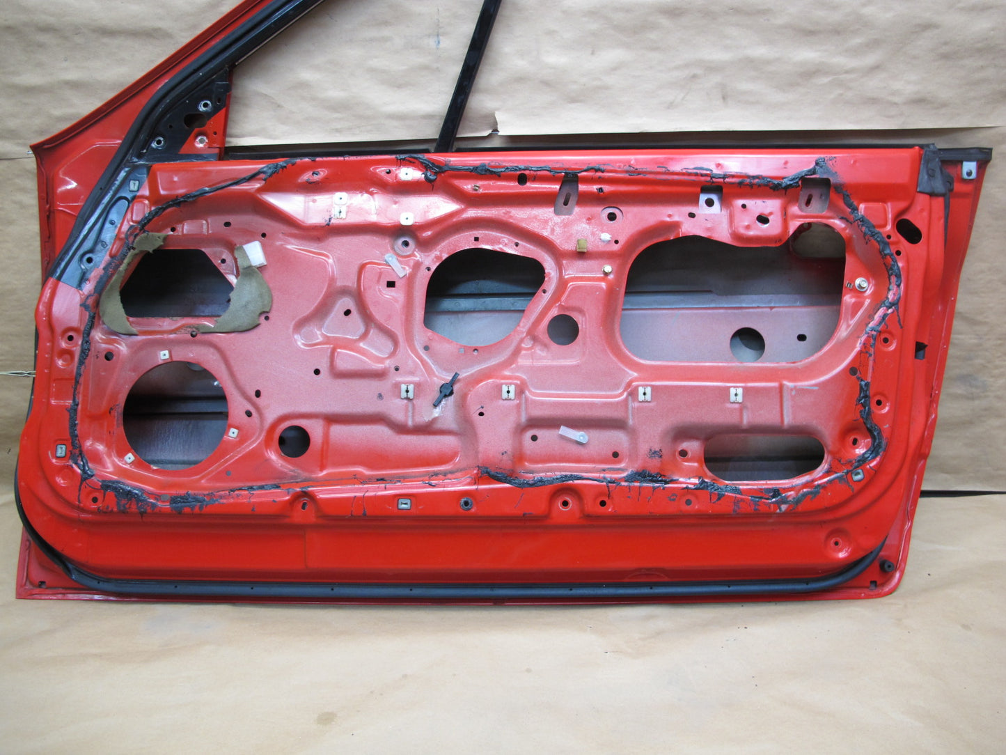 89-91 Mazda RX7 Convertible Right Passenger Door Shell Panel RED OEM
