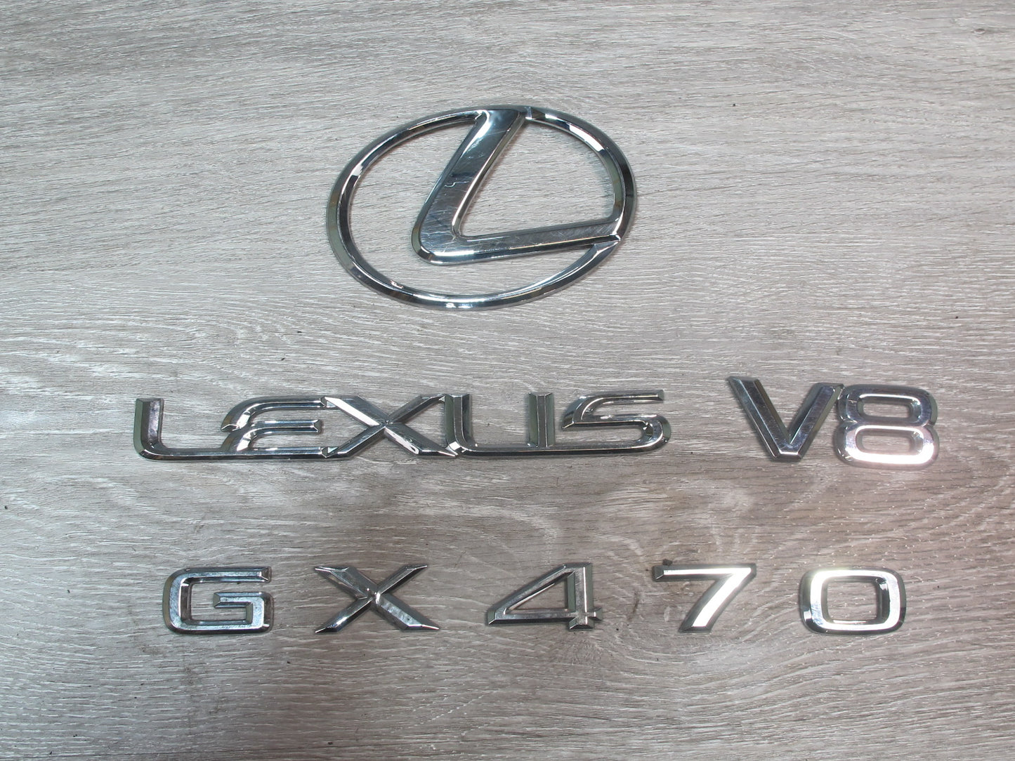 2003-2009 Lexus UZJ120L GX470 Rear Trunk Lid Emblem Logo Badge Symbol Set