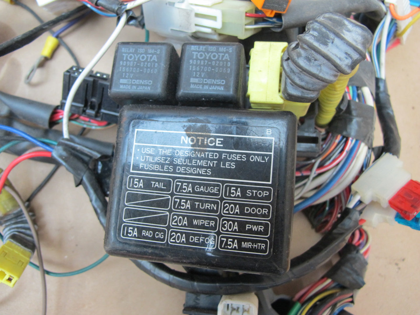 1991 Toyota SW21L MR2 5SFE M/T Main Body Dash Wire Wiring Harness Fuse Box OEM