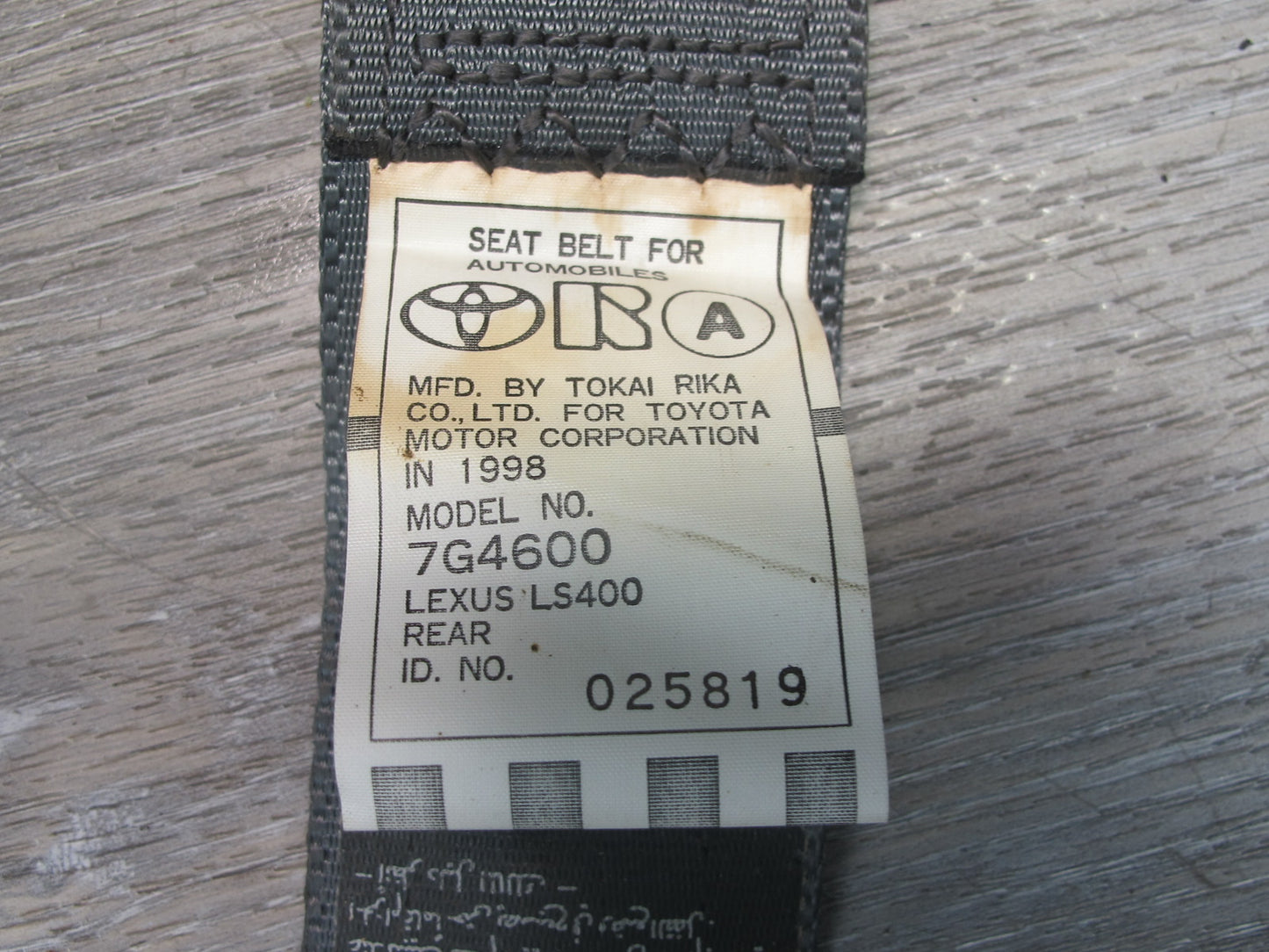 95-97 LEXUS LS400 REAR RIGHT CENTER LEFT SIDE SEATBELT RETRACTOR SET OEM