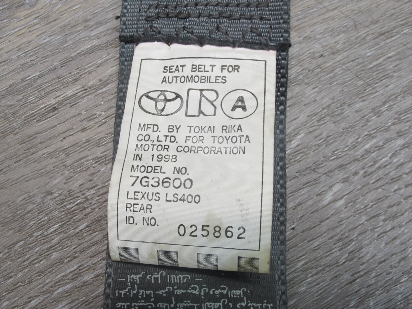 95-97 LEXUS LS400 REAR RIGHT CENTER LEFT SIDE SEATBELT RETRACTOR SET OEM