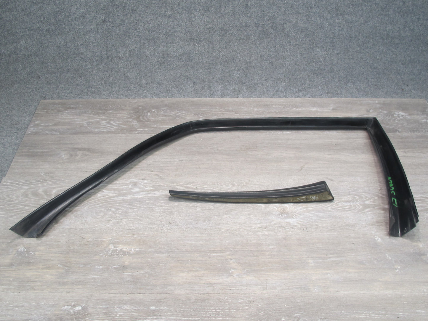 86-91 Mercedes W126 Front Left Door Window Surround Trim Panel Set OEM