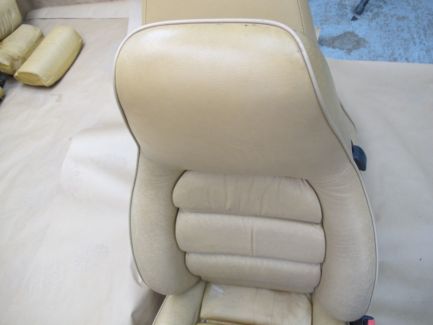 1987-1995 Porsche 928 S4 Front & Rear Left Right Side Seat Leather Beige Set