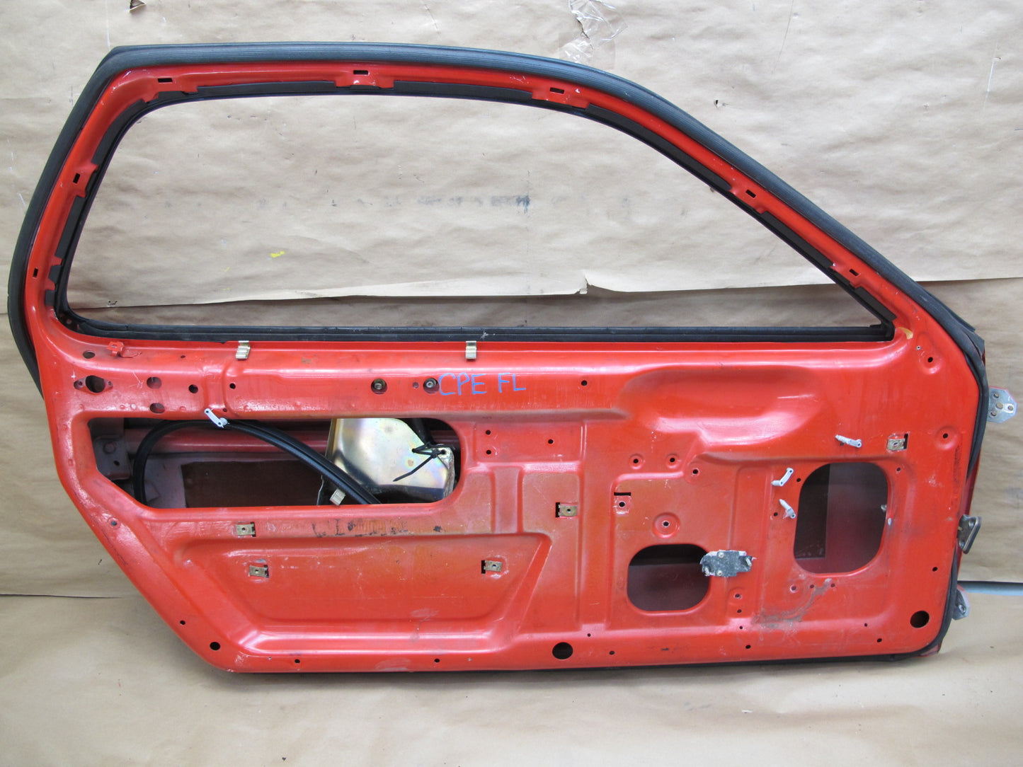 1984-1991 Porsche 928 S4 Left Driver Side Door Shell Panel RED