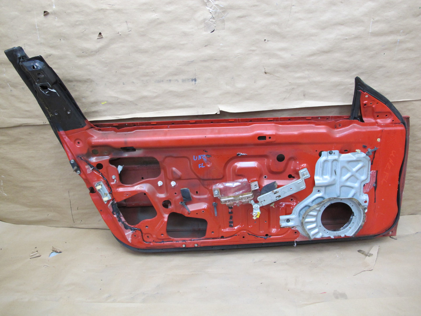 1993 Nissan Z32 300ZX Convertible Left Driver Door Shell Panel RED OEM
