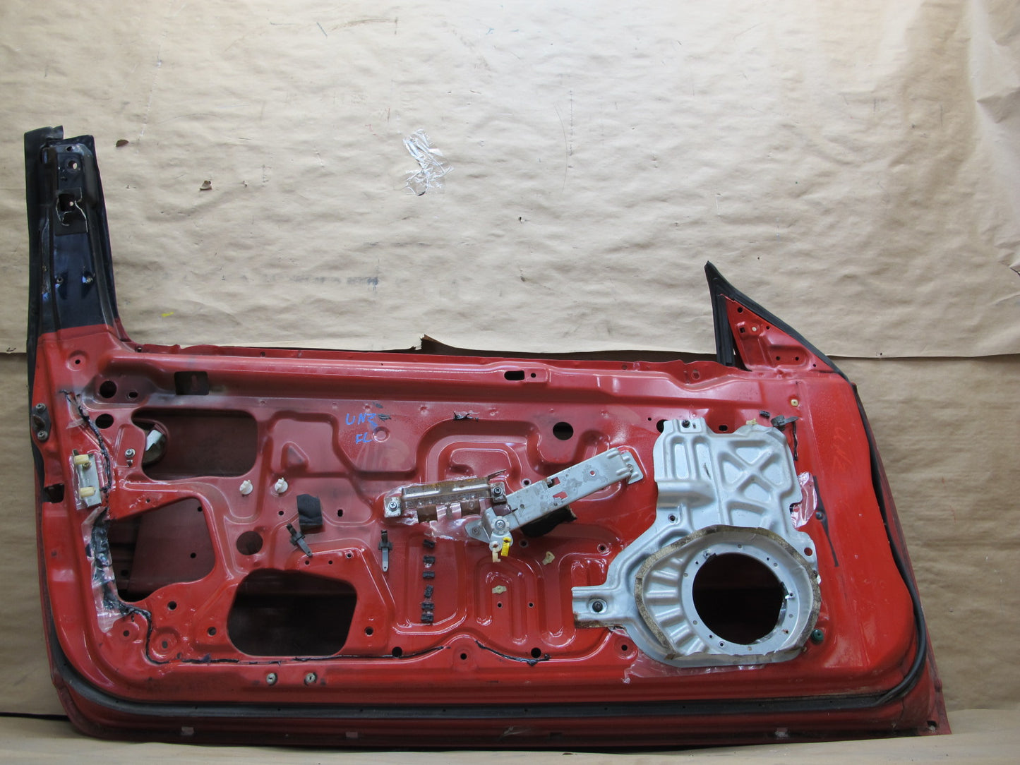 1993 Nissan Z32 300ZX Convertible Left Driver Door Shell Panel RED OEM