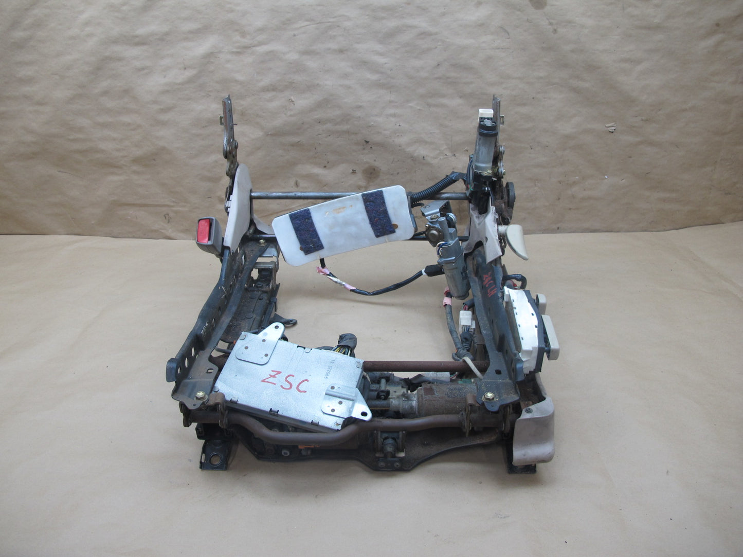 95-00 Lexus SC300 SC400 Front Left Seat Lower Frame Track Rail w Motors OEM