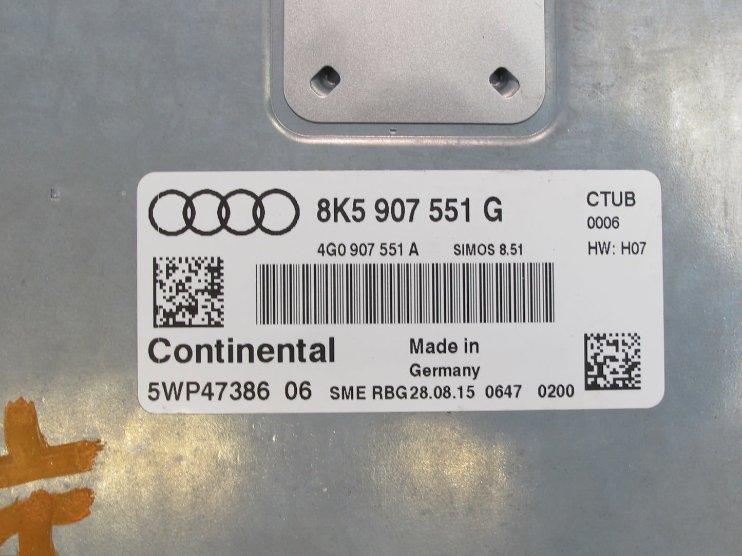 14-16 Audi S5 S4 B8 3.0L Ctub ECM ECU Engine Control Module 8K5907551G OEM