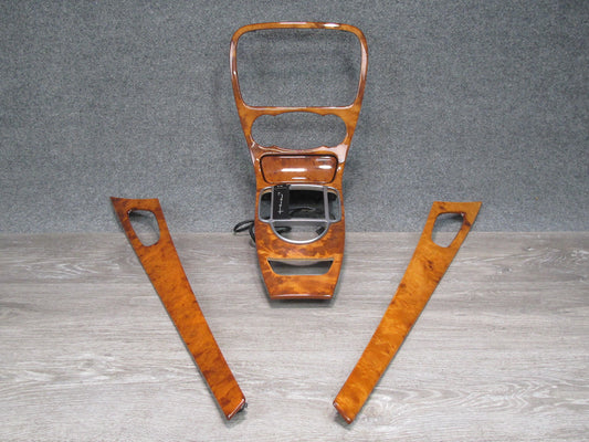03-05 Mercedes R230 Dash Center Console Door Wood Trim Bezel Panel Set OEM