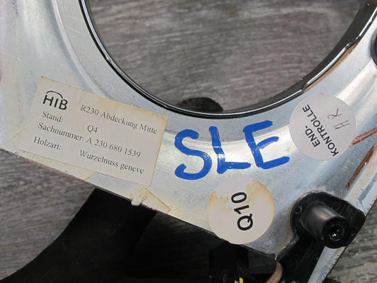 03-05 Mercedes R230 Dash Center Console Door Wood Trim Bezel Panel Set OEM