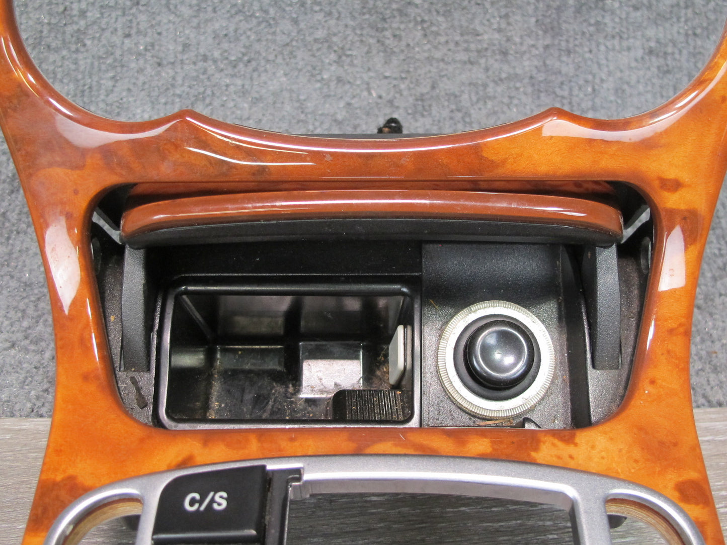03-05 Mercedes R230 Dash Center Console Door Wood Trim Bezel Panel Set OEM