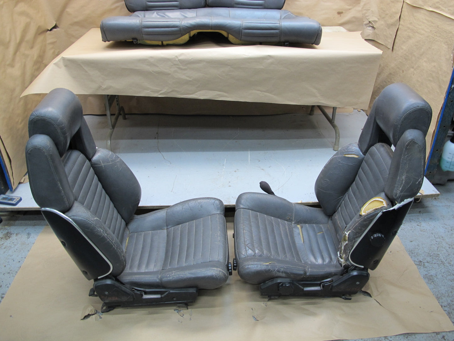 84-85 Toyota Celica Supra MA67 Front & Rear Leather Seat Set OEM