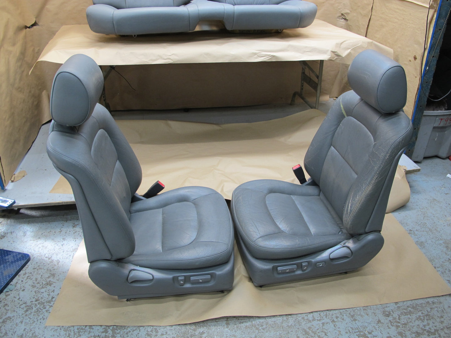 92-94 Lexus Lexus SC300 SC400 UZZ30L Front & Rear Leather Seat Set Gray OEM