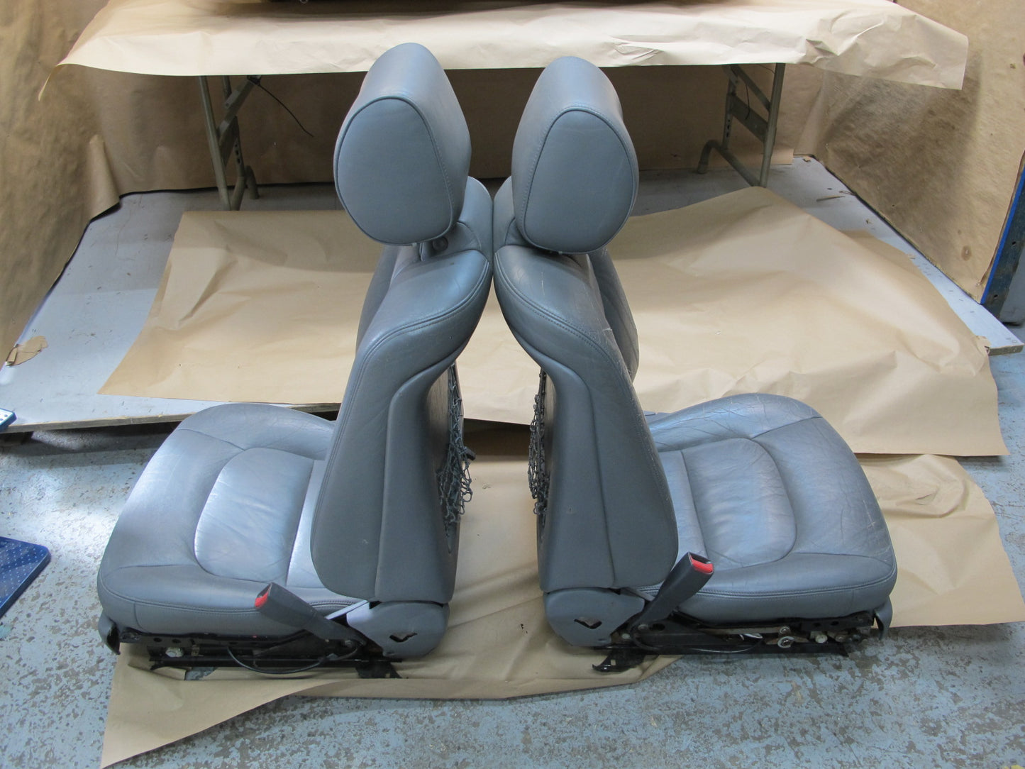 92-94 Lexus Lexus SC300 SC400 UZZ30L Front & Rear Leather Seat Set Gray OEM