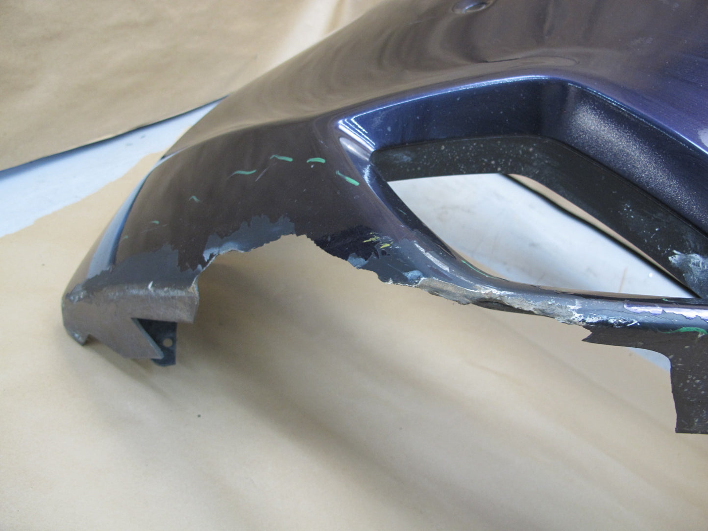 11-12 Fisker Karma Front Bumper Cover Purple w Foam Energy Absorber OEM