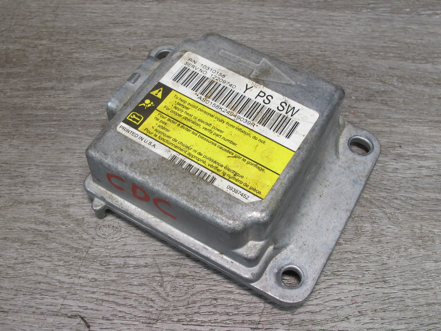 01-04 CHEVROLET CORVETTE C5 SRS AIRBAG CONTROL MODULE UNIT 10310158 OEM