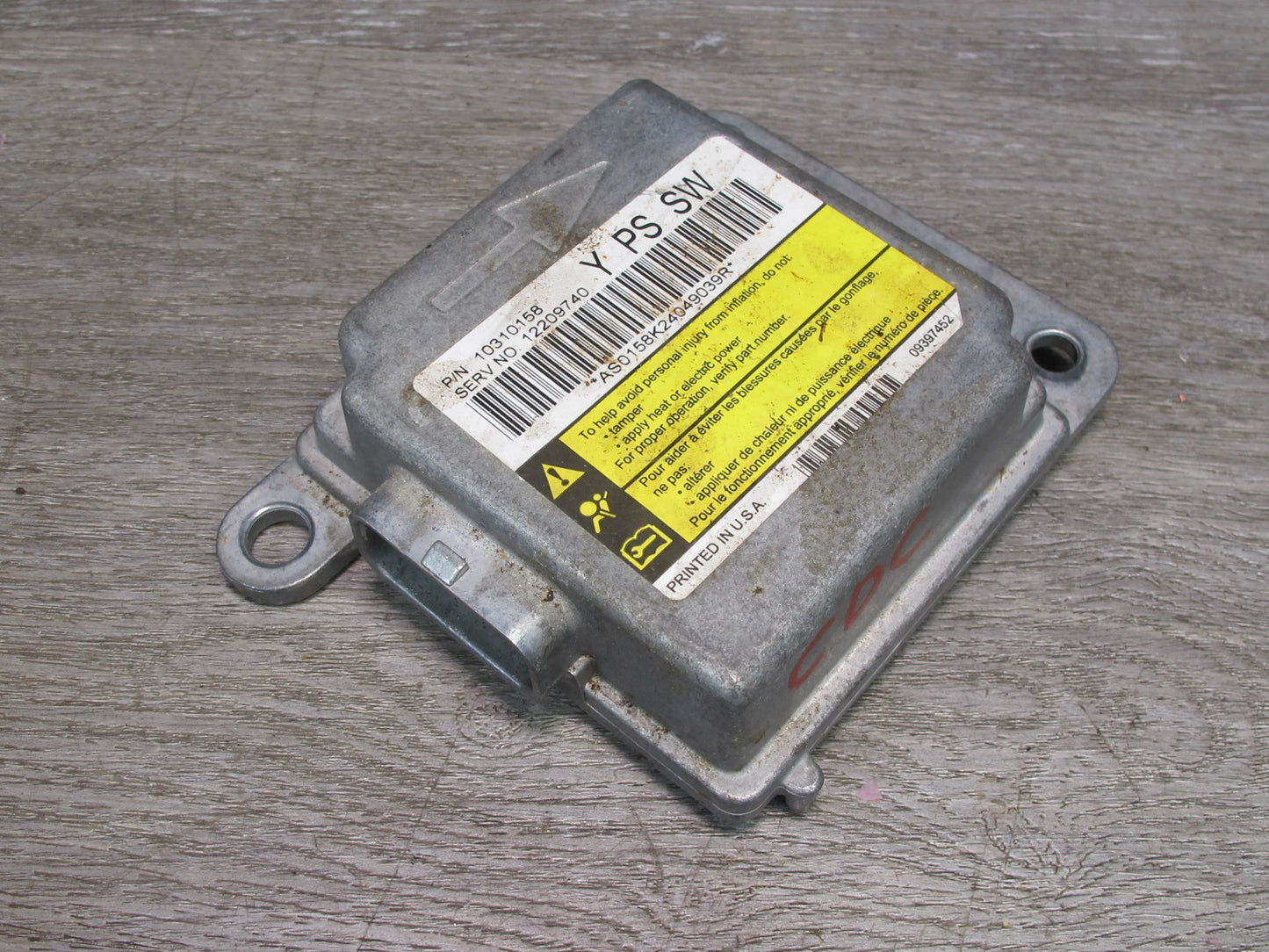 01-04 CHEVROLET CORVETTE C5 SRS AIRBAG CONTROL MODULE UNIT 10310158 OEM