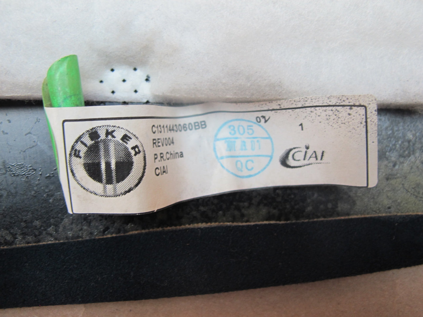 11-12 Fisker Karma Rear Parcel Shelf Deck Trim Panel Ecosuede Blue OEM