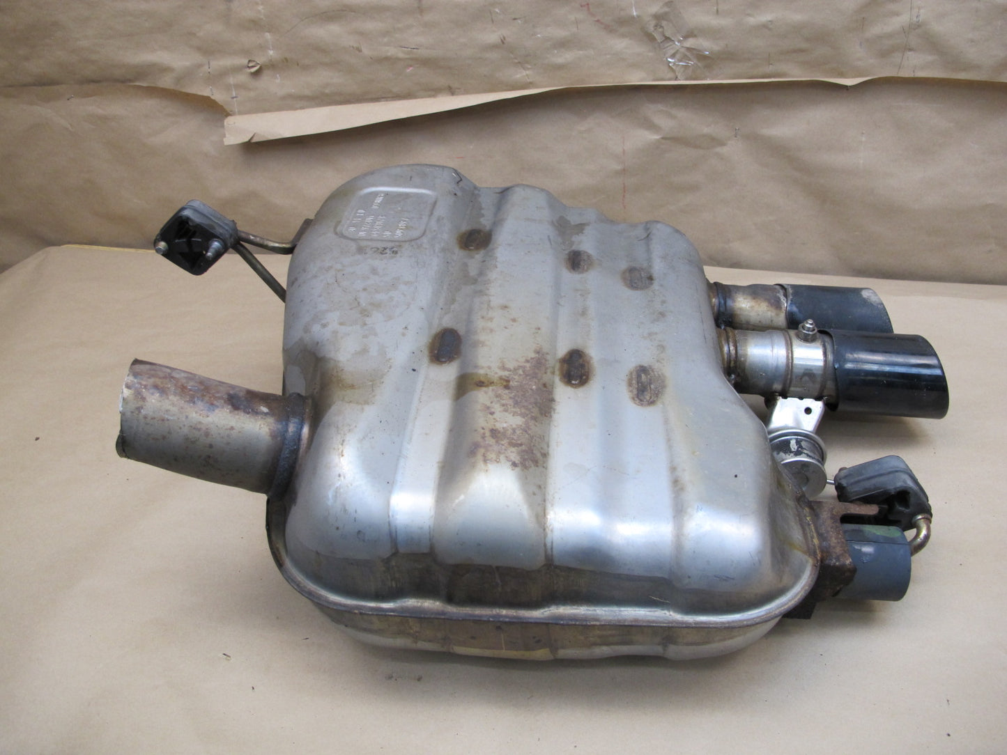 12-16 BMW F10 528i 528iX 2.0L N20 Rear Exhaust Muffler w Tips 7618605 OEM