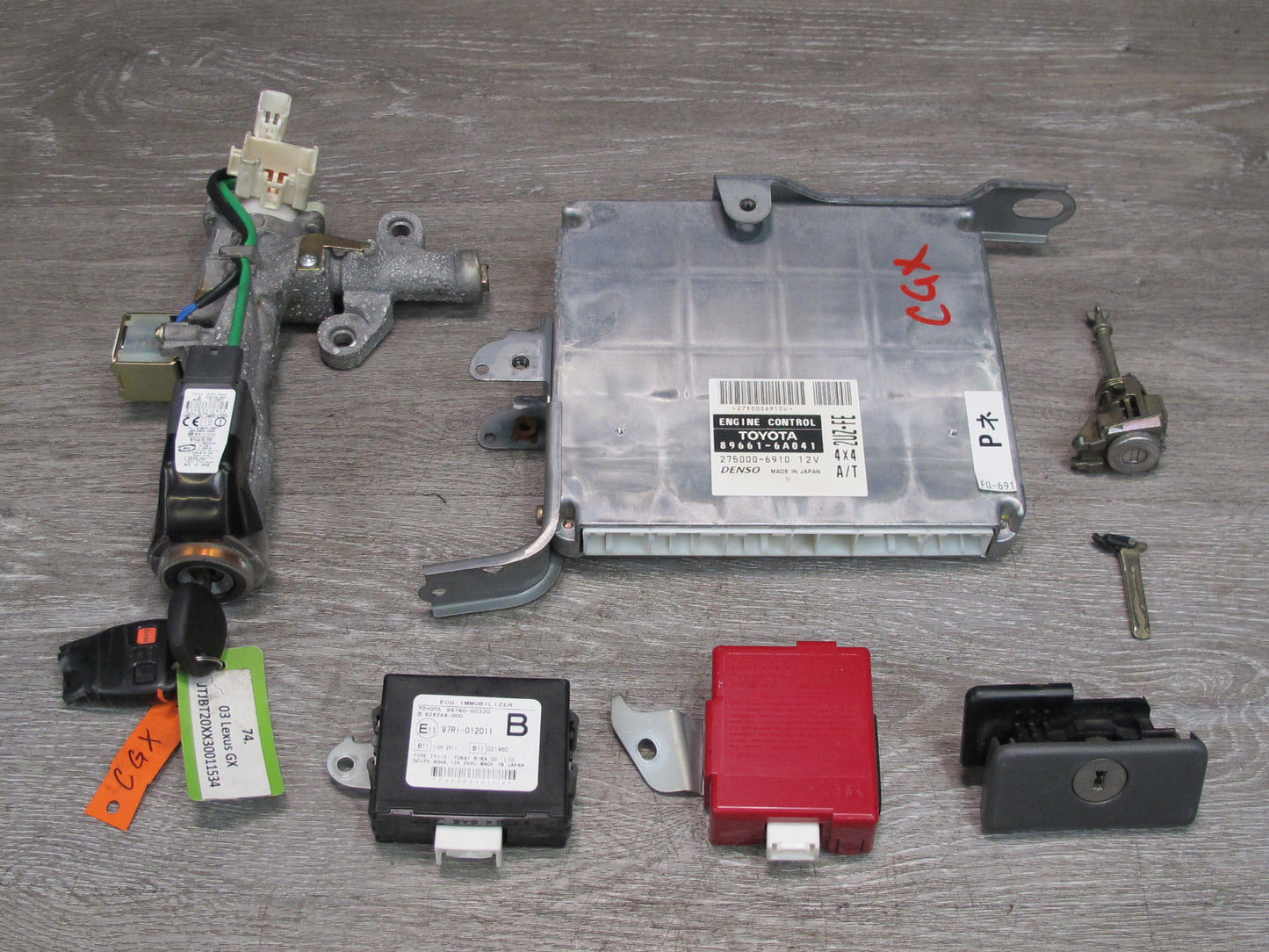 2003-2004 Lexus UZJ120L GX470 Engine ECU Immobilizer Ignition Lock KEY Set