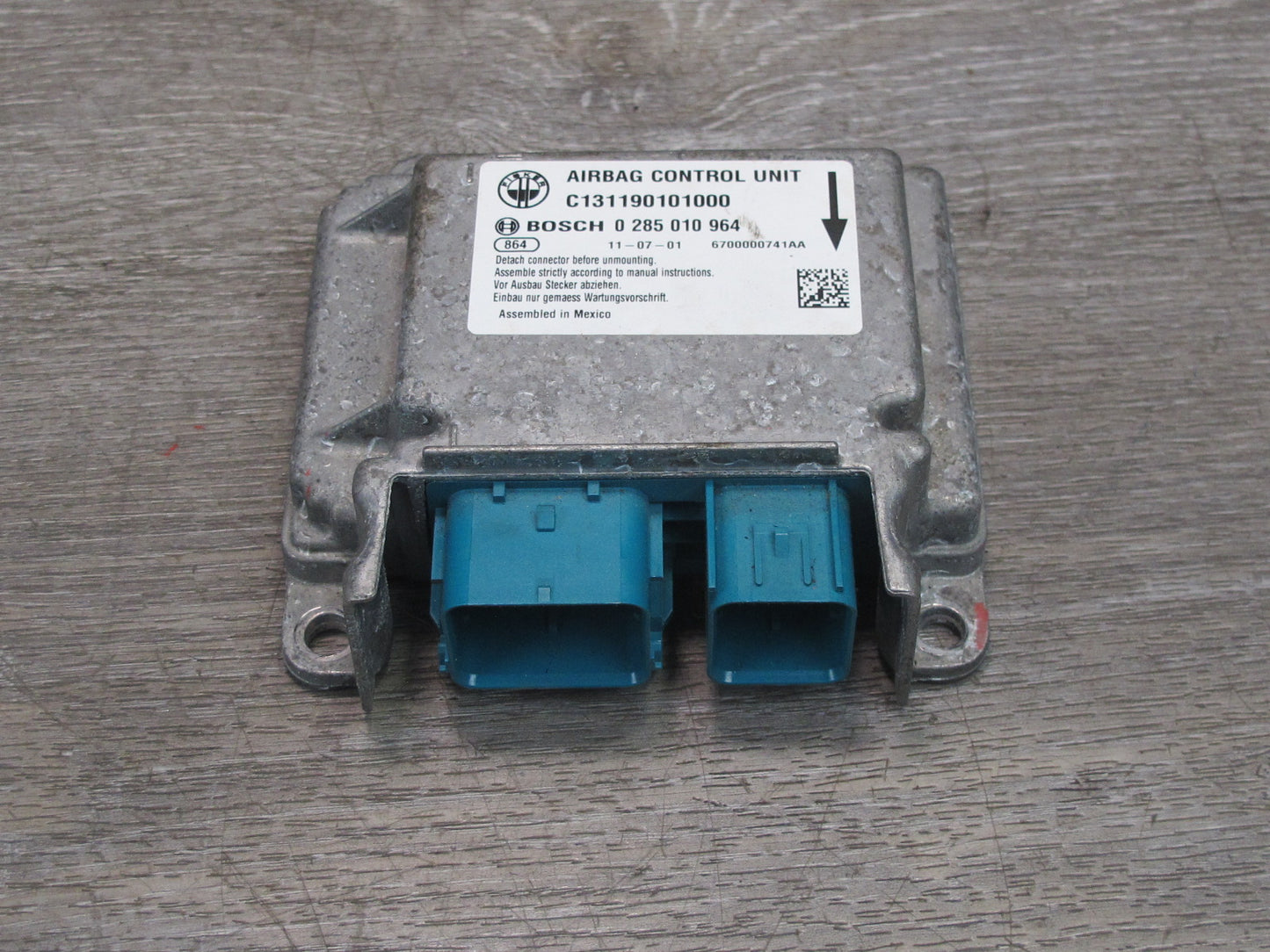 11-12 FISKER KARMA SRS AIRBAG CONTROL MODULE UNIT 0285010964 OEM