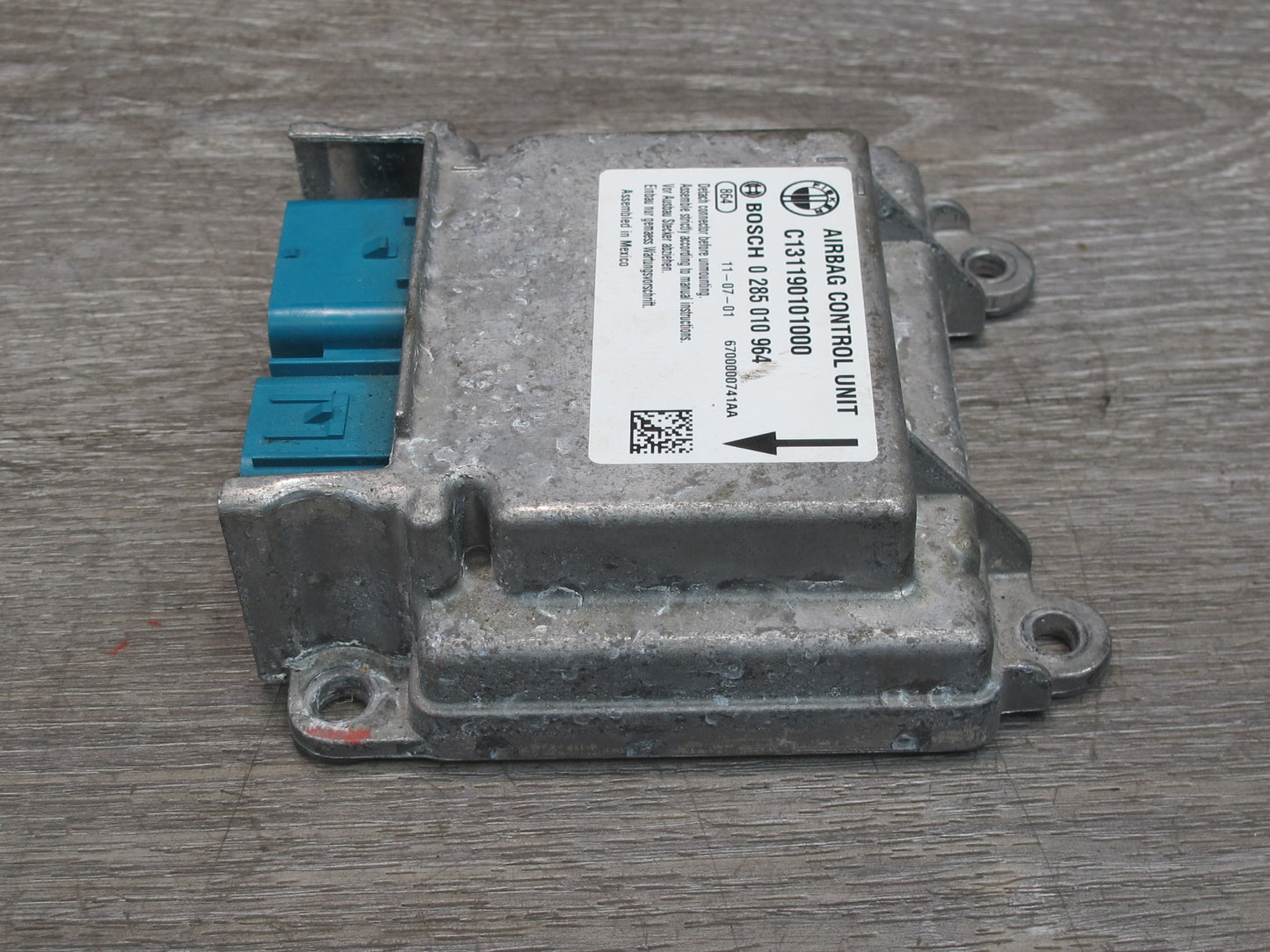 11-12 FISKER KARMA SRS AIRBAG CONTROL MODULE UNIT 0285010964 OEM