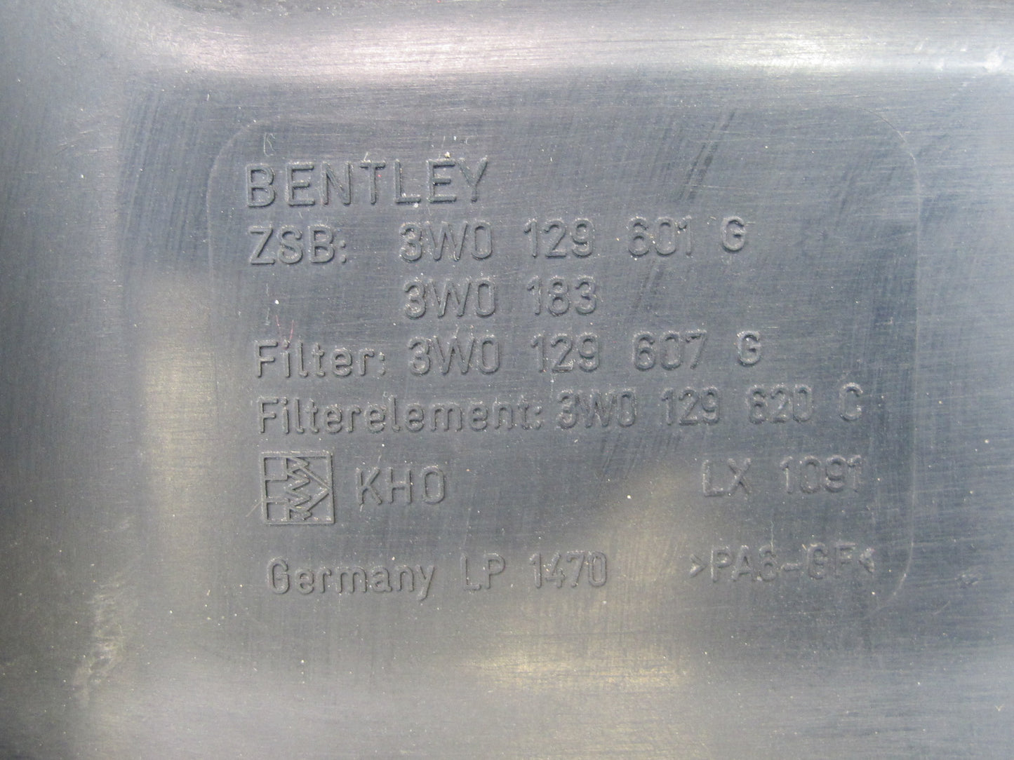 03-12 Bentley Continental Flying Spur 6.0L Left Air Cleaner Filter Intake Box