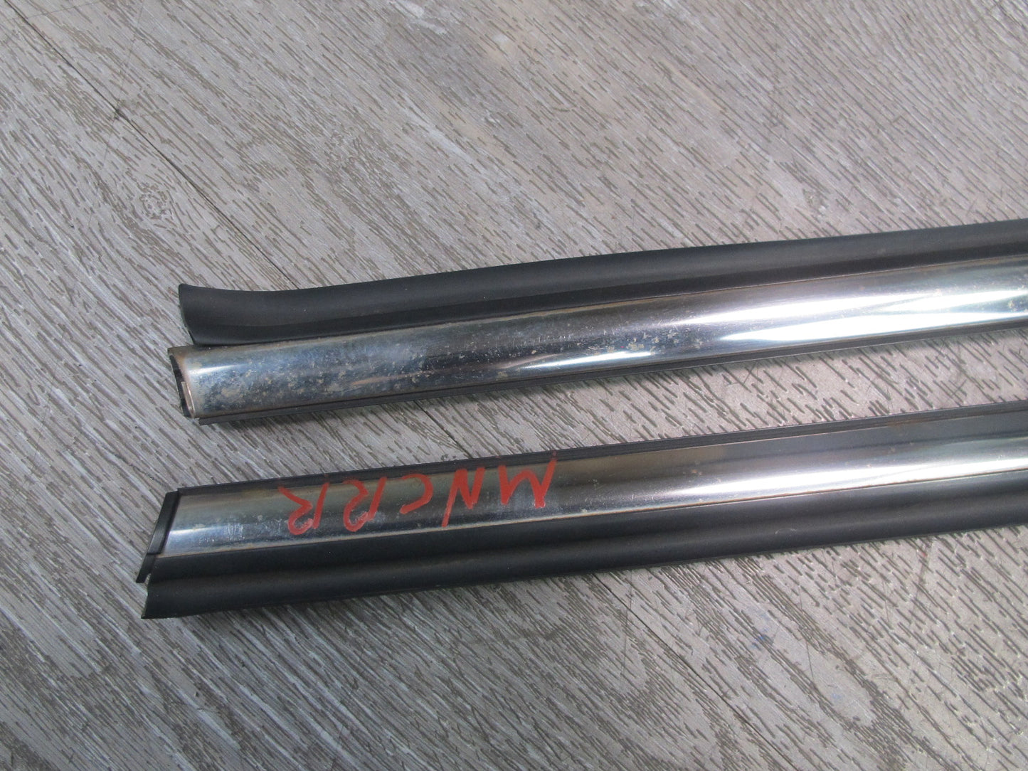 09-15 Mini Cooper R57 Set of 2 Rear Chrome Trim Molding Cover Weatherstrip OEM
