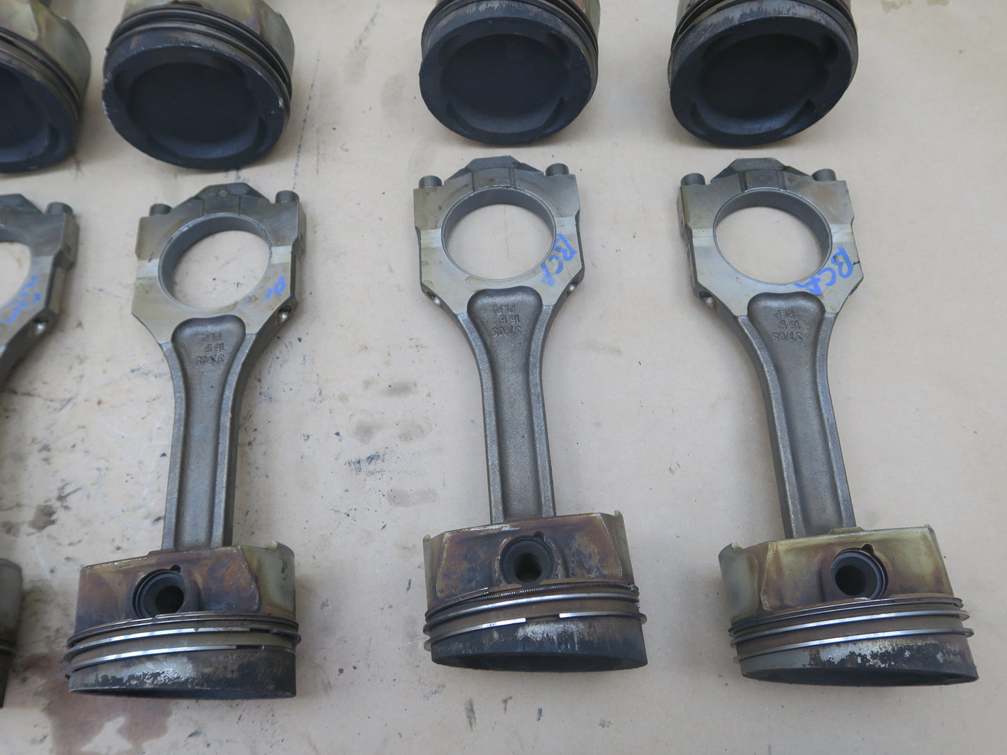 03-10 Bentley Continental GT Flying Spur 6.0L Engine Piston Connecting Rod Set