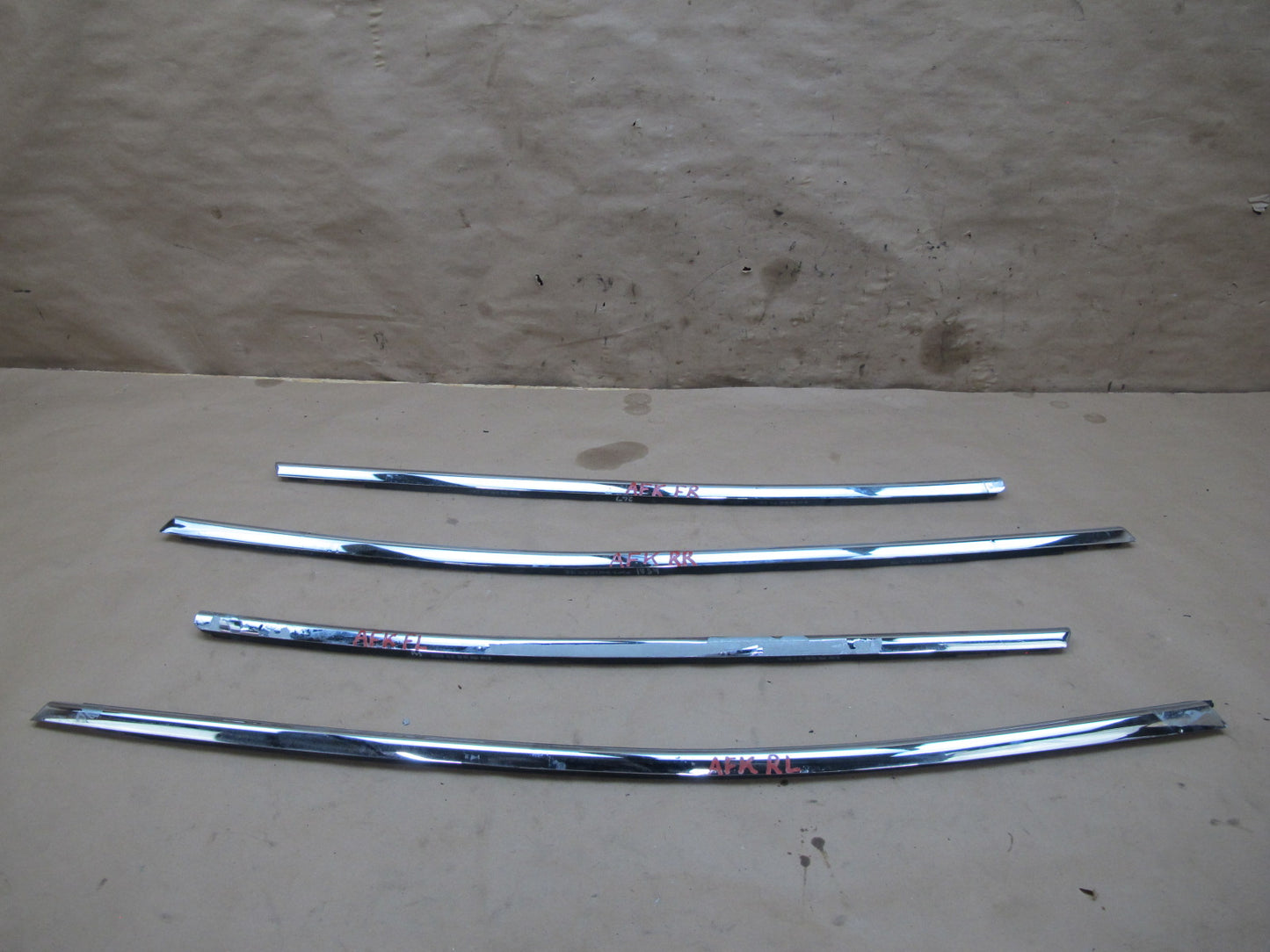 11-12 Fisker Karma Front & Rear Left & Right Door Chrome Molding Trim Set OEM