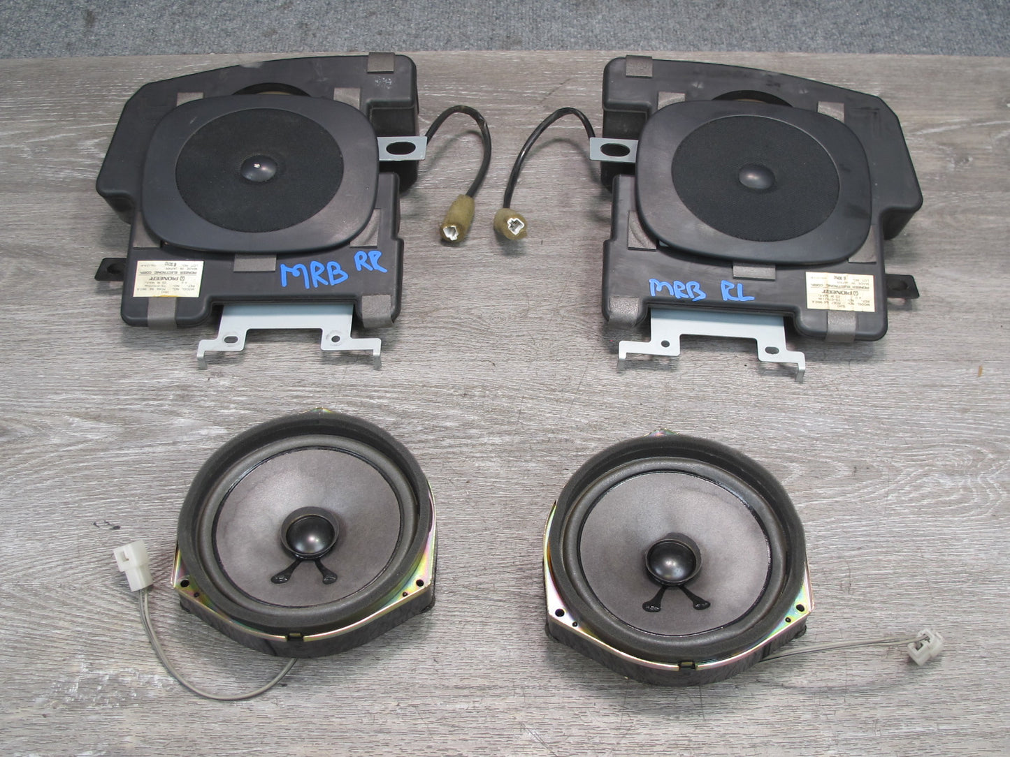 88-91 Mazda RX7 Convertible Set of 4 Door & Rear Quarter Pioneer Speaker OEM