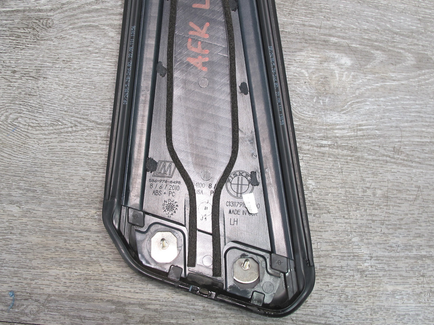 11-12 Fisker Karma Left & Right Exterior B Pillar Trim Molding Panel Set OEM