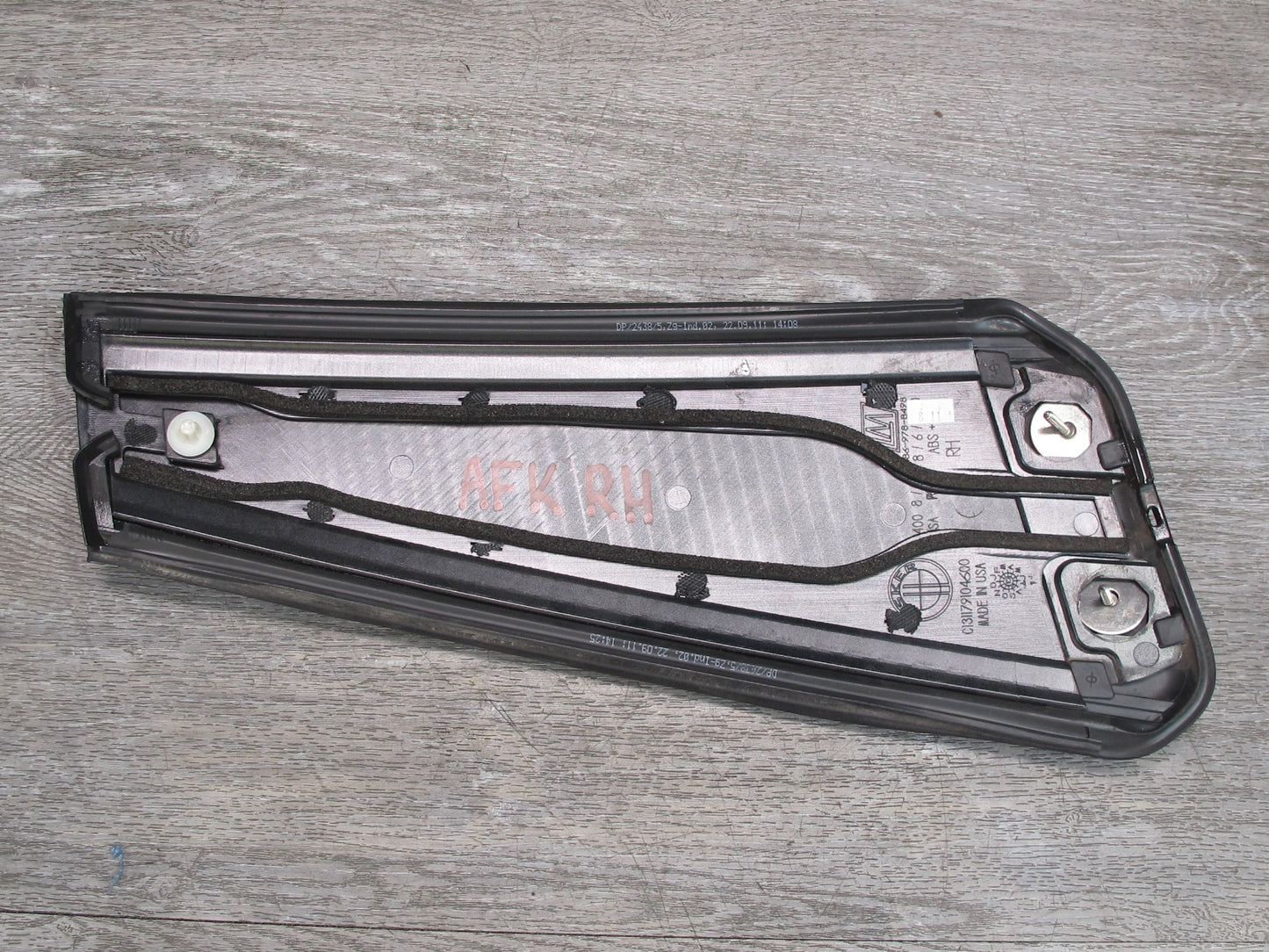 11-12 Fisker Karma Left & Right Exterior B Pillar Trim Molding Panel Set OEM